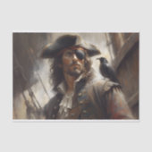 Papier Mousseline Capitaine pirate Raven Decoupage (Recto)