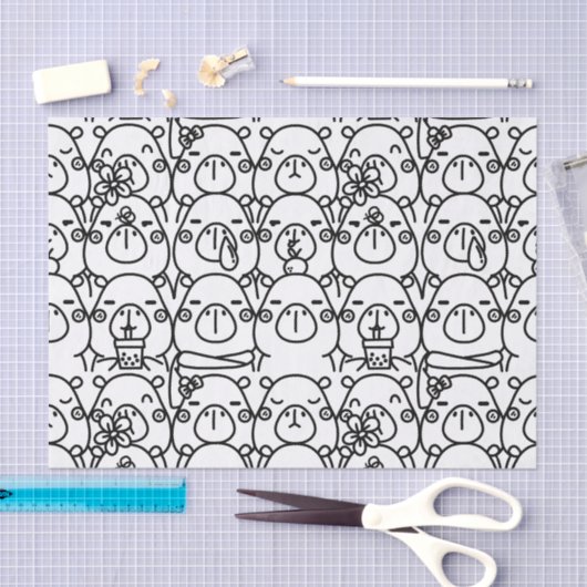 Papier Mousseline Capybara (Artisanat)