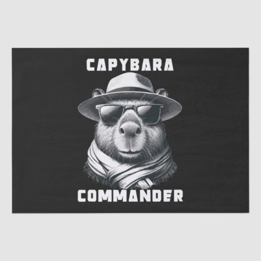 Papier Mousseline Capybara avec lunettes de soleil Capy Commandant (Recto)
