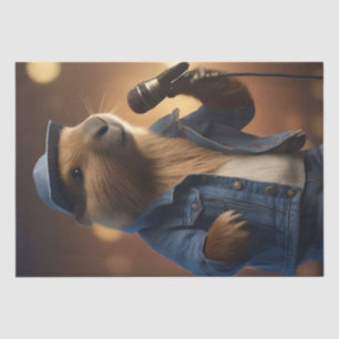 Papier Mousseline "Capybara Cowboy : Serenading the Wild West"