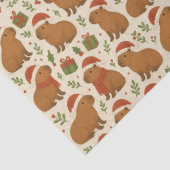 Papier Mousseline Capybaras à Noël (Détail)