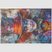 Papier Mousseline Caractère Whimsical Découpage Jester Clown (Recto)