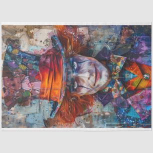 Papier Mousseline Caractère Whimsical Découpage Jester Clown