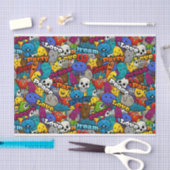 Papier Mousseline Caractères graffitis colorés Motif (Artisanat)