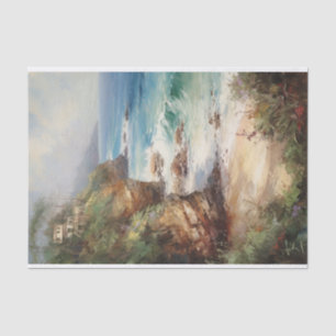 Papier Mousseline Caraïbes Peinture côtière rustique de l'océan
