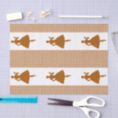 Papier Mousseline Caramel Houndstooth moderne avec Silhouette de mod (Artisanat)