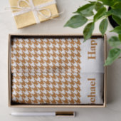 Papier Mousseline Caramel Modern Houndstooth avec message personnali (Cadeau)