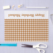 Papier Mousseline Caramel Modern Houndstooth avec message personnali (Artisanat)