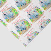 Papier Mousseline Caravane de Noël Retro Camper Papier Tissu (Détail)