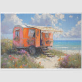 Papier Mousseline Caravane Gitane de la Plage Bohème Lumineuse Décou (Recto)