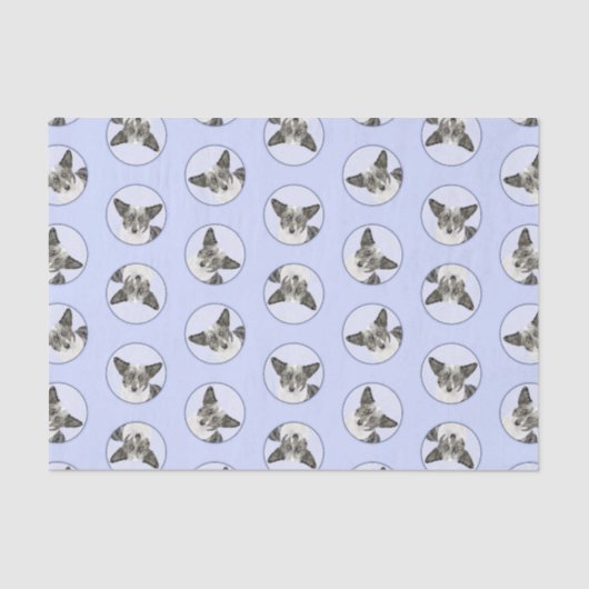 Papier Mousseline Cardigan Welsh Corgi bleu Merle Peinture Chien Art (Recto)