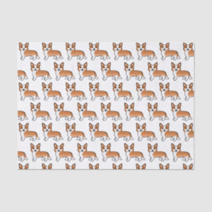Papier Mousseline Cardigan Welsh Corgi Chien Motif Rouge Et Blanc