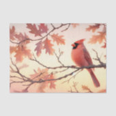 Papier Mousseline Cardinal aquarelle et Feuilles d'automne Découpage (Recto)