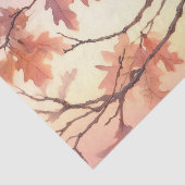 Papier Mousseline Cardinal aquarelle et Feuilles d'automne Découpage (Détail)