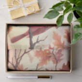 Papier Mousseline Cardinal aquarelle et Feuilles d'automne Découpage (Cadeau)