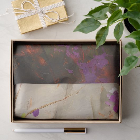 Papier Mousseline Cardinal aux fleurs violettes Découpage (Cadeau)