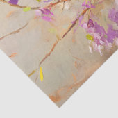 Papier Mousseline Cardinal aux fleurs violettes Découpage (Détail)