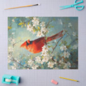 Papier Mousseline Cardinal Blanc Fleurs florantes Art Découpage (Artisanat)