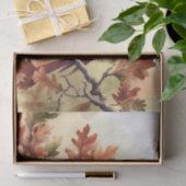 Papier Mousseline Cardinal d'aquarelle et chêne d'automne Découpage (Cadeau)