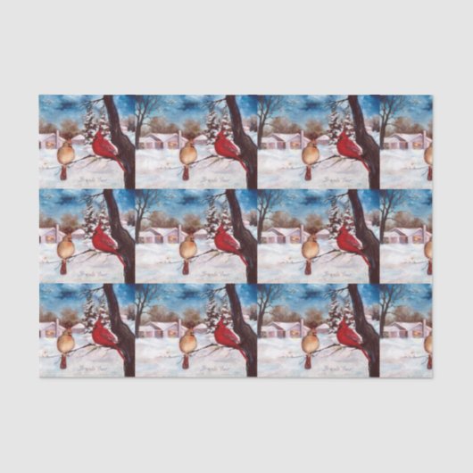 Papier Mousseline Cardinal de la sérénité de l'hiver (Recto)