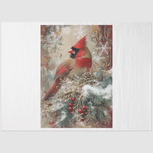 Papier Mousseline Cardinal des flocs de neige (Recto)