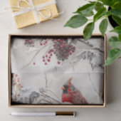 Papier Mousseline Cardinal d'hiver (Cadeau)