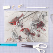 Papier Mousseline Cardinal d'hiver (Artisanat)