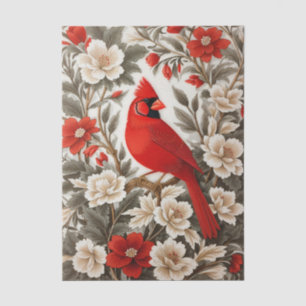 Papier Mousseline Cardinal du Nord Oiseau Belle Flore