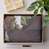 Papier Mousseline Cardinal et Pinecones (Cadeau)