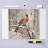 Papier Mousseline Cardinal féminin en hiver (Artisanat)