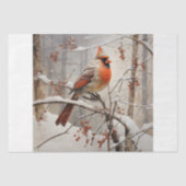 Papier Mousseline Cardinal féminin en hiver (Recto)