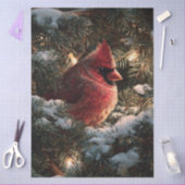 Papier Mousseline Cardinal in Snowy Pine Decoupage (Artisanat)