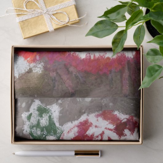 Papier Mousseline Cardinal Oiseau Écarf Casquette Neige Découpage de (Cadeau)