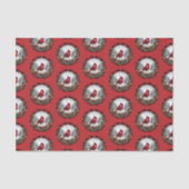 Papier Mousseline Cardinal rouge avec baies de houx (Recto)
