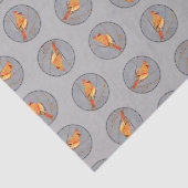 Papier Mousseline Cardinal Winter Branche Peinture Oiseau original (Détail)
