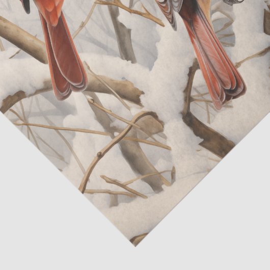 Papier Mousseline Cardinaux d'hiver (Détail)