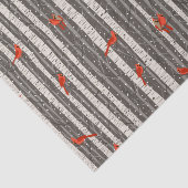 Papier Mousseline Cardinaux d'hiver dans les bouleaux (Détail)