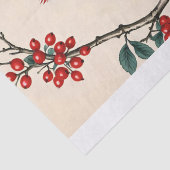 Papier Mousseline Cardinaux et baies rouges (Détail)