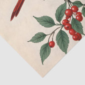 Papier Mousseline Cardinaux et baies rouges (Détail)