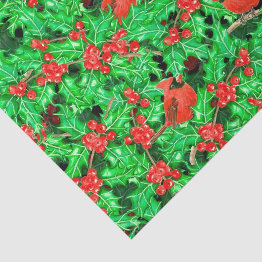 Papier Mousseline Cardinaux et baies sèches (Détail)