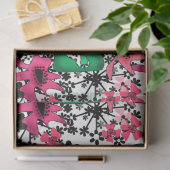 Papier Mousseline Caricature abstraite sans couture mignonne fleurs  (Cadeau)