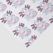 Papier Mousseline Caricature axolotl rose adorable (Détail)