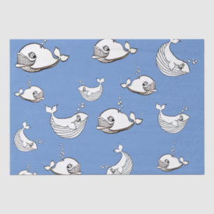 Papier Mousseline Caricature baleine