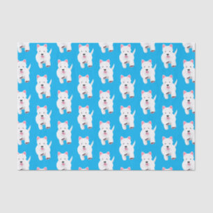 Papier Mousseline Caricature blanche de terrier de l'ouest