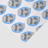 Papier Mousseline Caricature bleu loutre de mer joyeux (Détail)