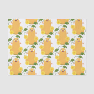 Papier Mousseline Caricature citrouille gourde en beuret joyeux