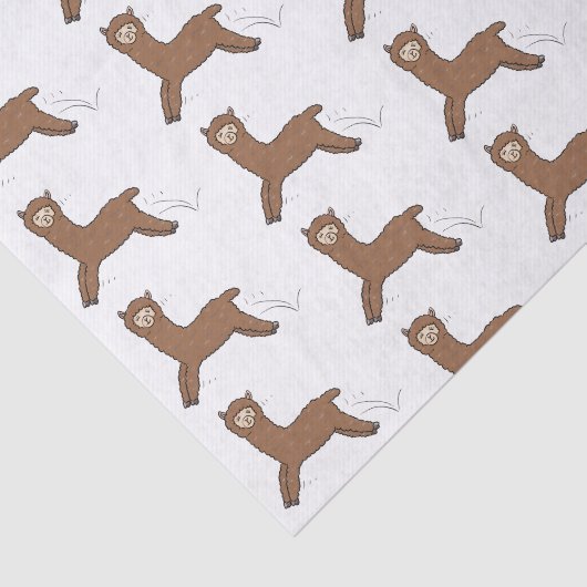 Papier Mousseline Caricature d'alpaga brun joli (Détail)