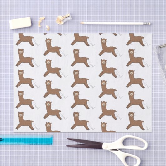 Papier Mousseline Caricature d'alpaga brun joli (Artisanat)