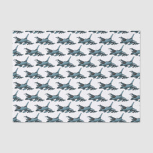 Papier Mousseline Caricature d'avion de chasse militaire