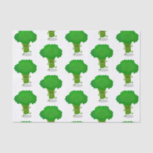 Papier Mousseline Caricature de brocoli dansant Cute kawaii
